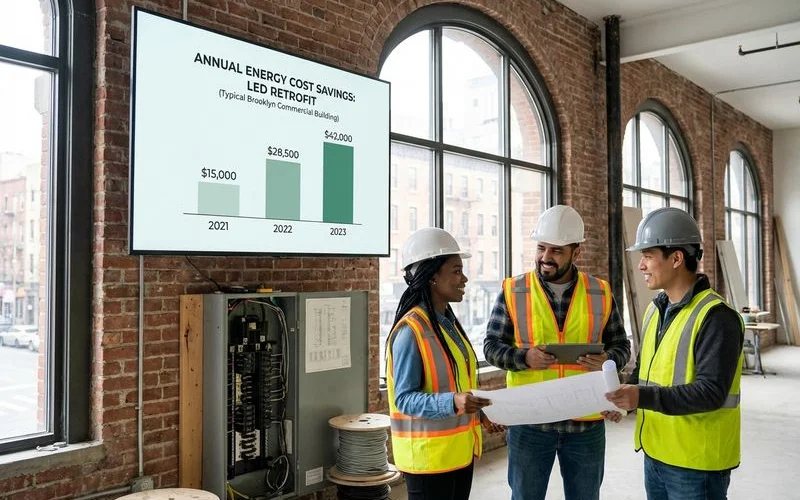Annual energy cost savings chart after commercial LED retrofit