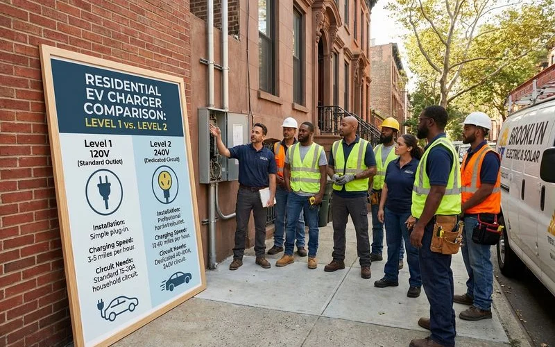 Level 1 versus Level 2 EV charger comparison diagram
