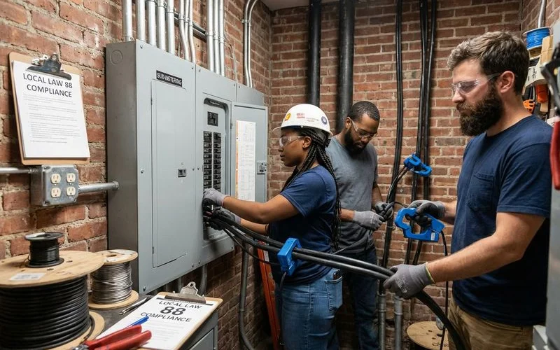 Electrical sub-metering panel installation in Brooklyn commercial building
