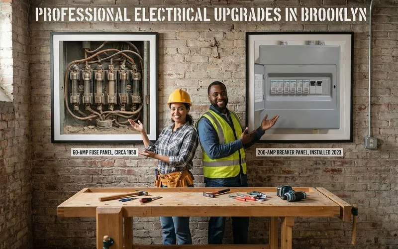Old 60 amp panel compared to modern 200 amp panel upgrade