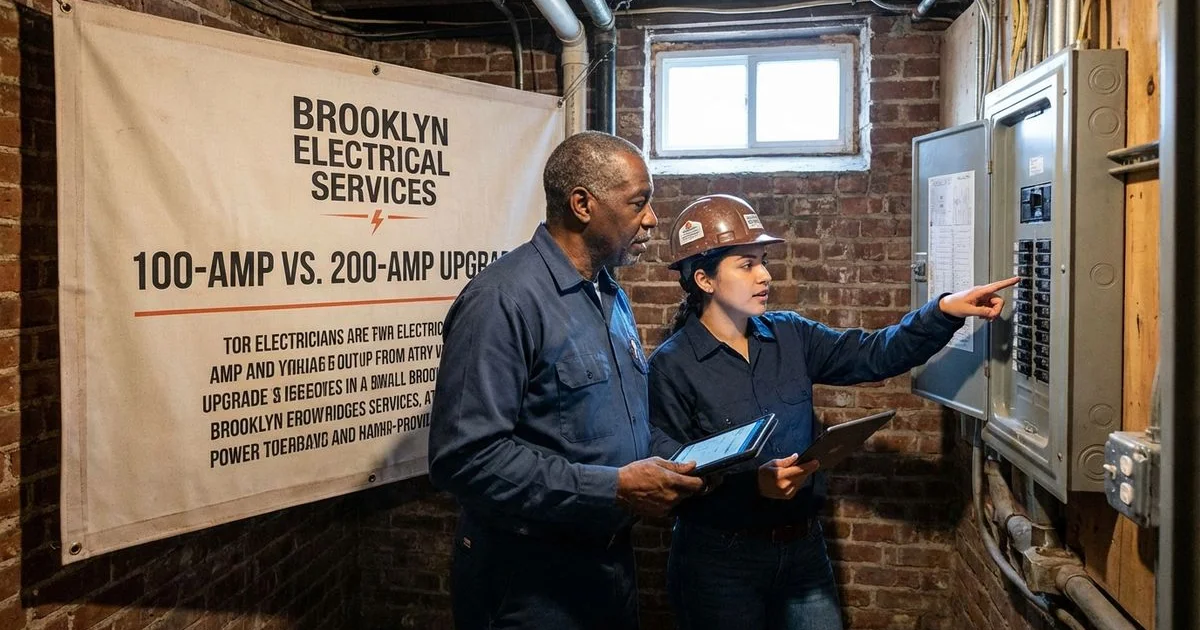 Side-by-side comparison of 100-amp and 200-amp electrical panels for Brooklyn homes